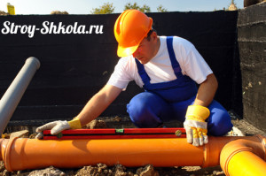 Уклон канализационной трубы